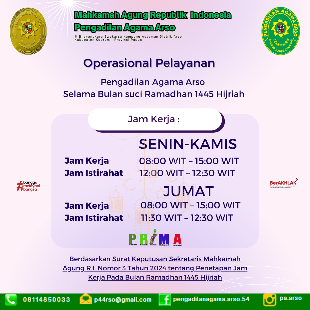 Jam Operasional Ramadhan 2024